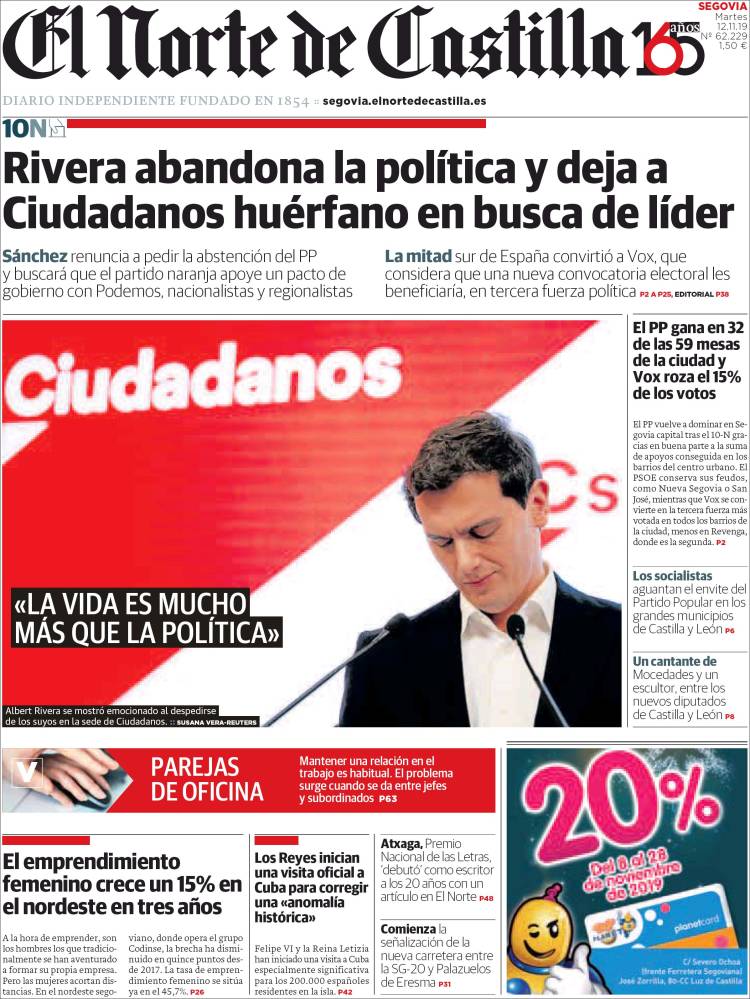 Portada de Norte de Castilla - Segovia (Espa&ntilde;a)