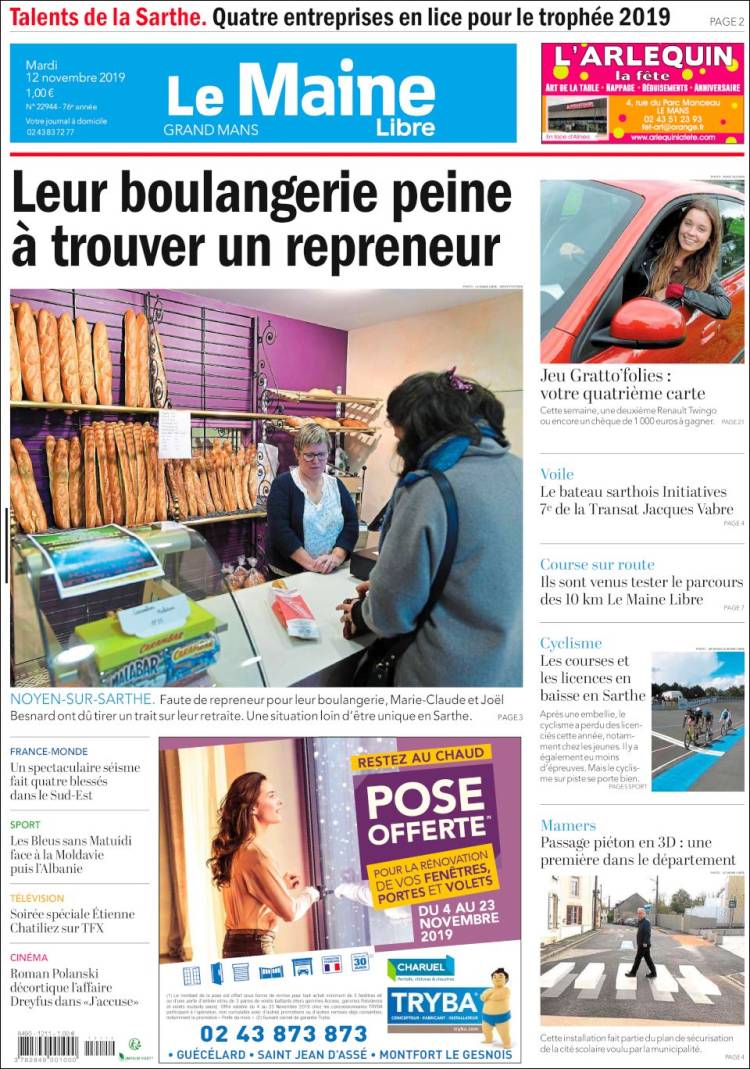 Portada de Le Maine Libre (Francia)