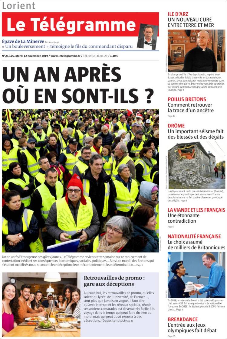 Portada de Télégramme (Francia)