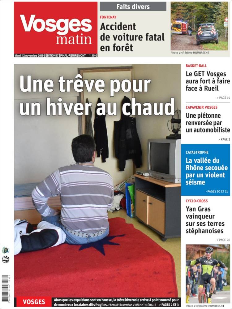 Portada de Vosges Matin (Francia)