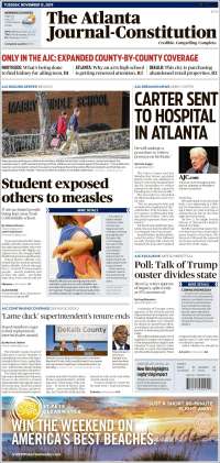 Portada de The Atlanta Journal-Constitution (USA)