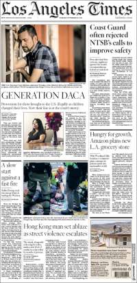 Portada de Los Angeles Times (USA)