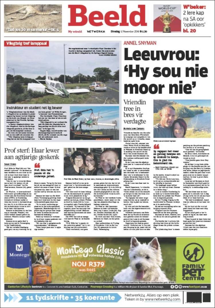 Portada de Beeld (Sud&aacute;frica)