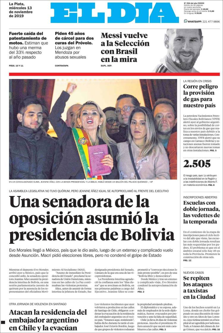 Portada de El Día de la Plata (Argentina)