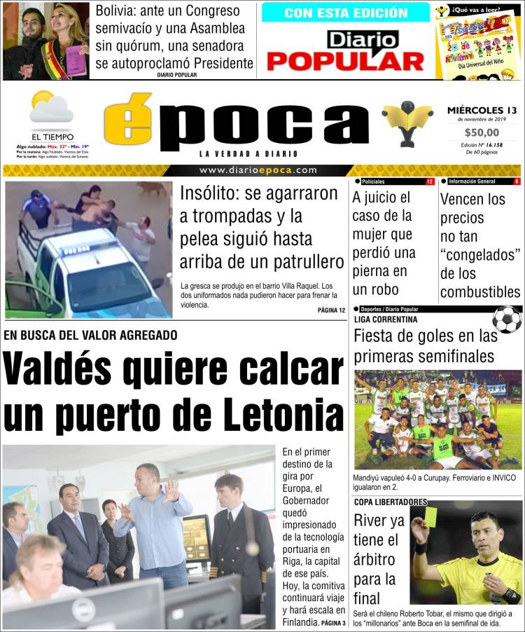 Portada de Diario Época (Argentina)