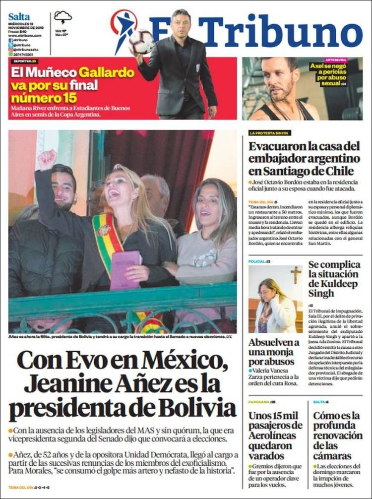 Portada de El Tribuno - Salta (Argentina)