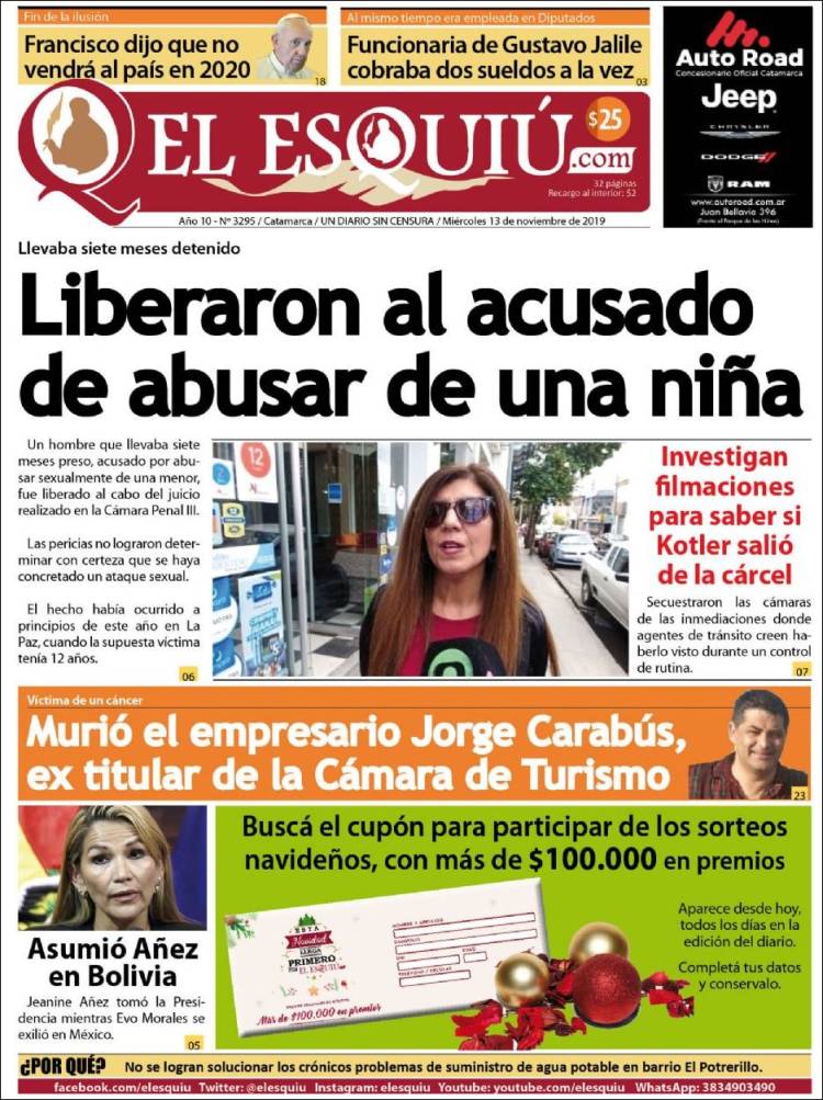 Portada de El Esquiu (Argentina)