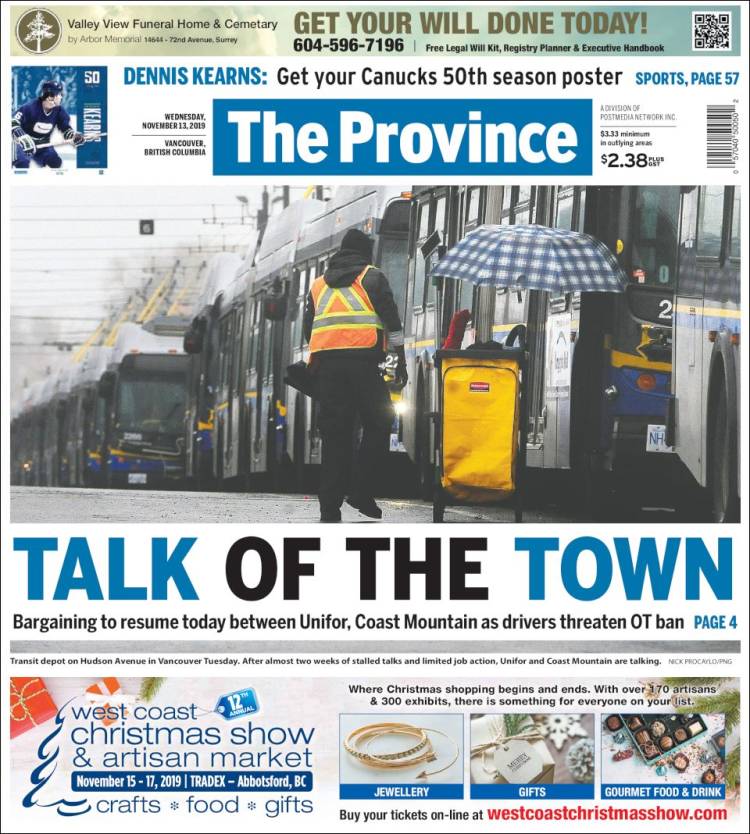 Portada de The Province (Canadá)