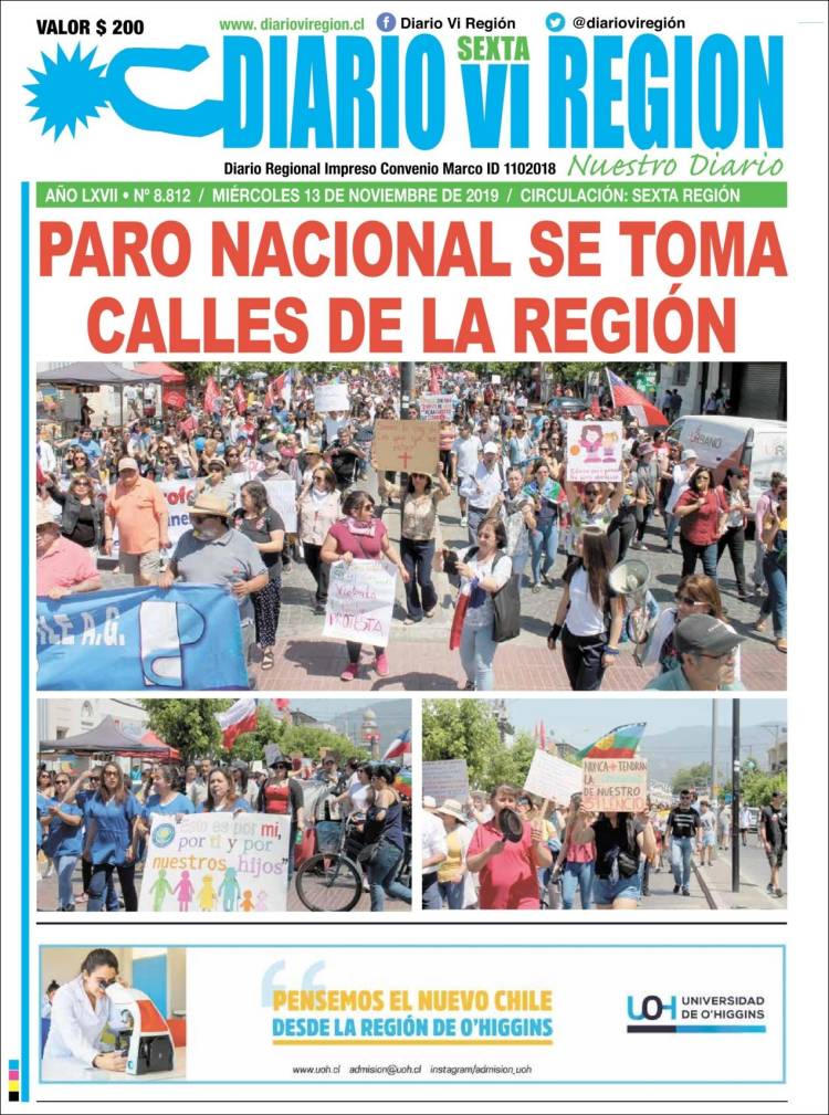 Portada de Diario VI Región (Chile)