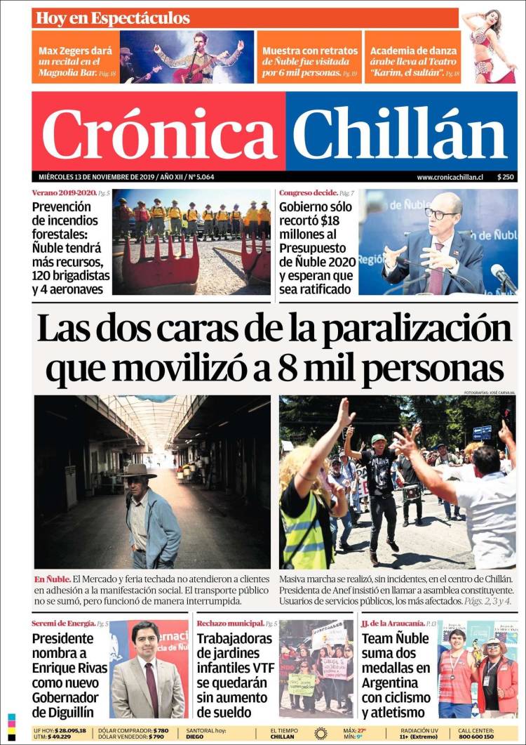 Portada de Crónica Chillán (Chile)