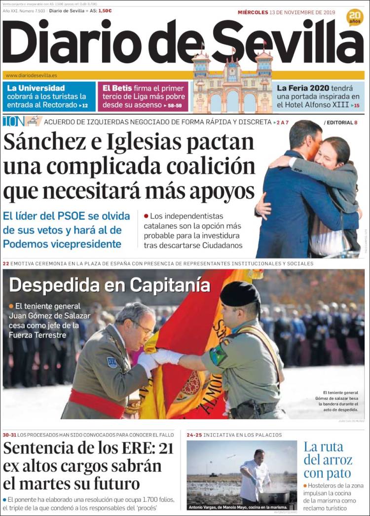 Portada de Diario de Sevilla (España)