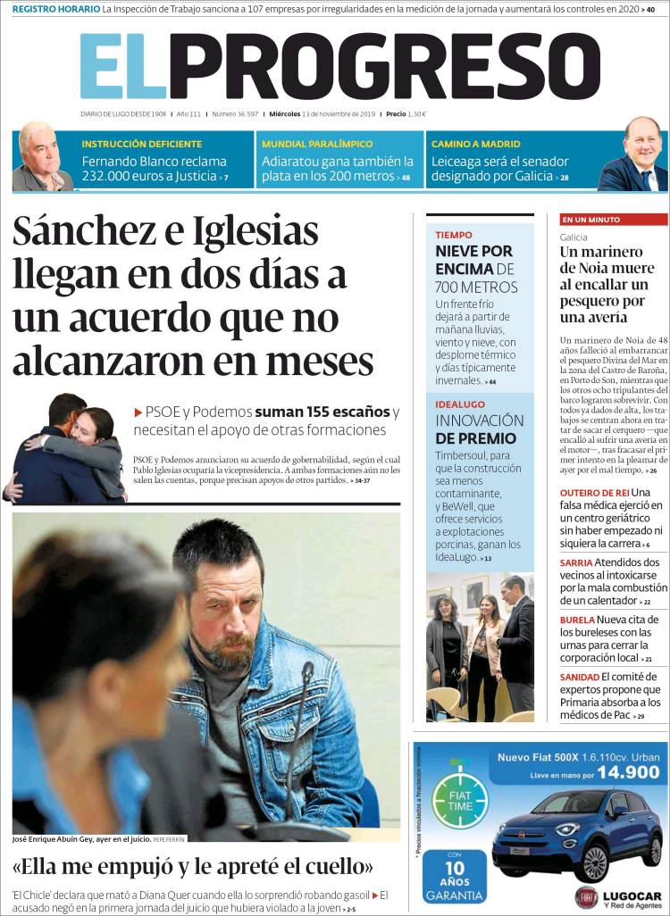 Portada de El Progreso (España)