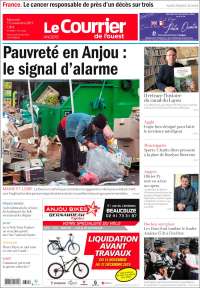 Portada de Le Courrier de l'Ouest (Francia)