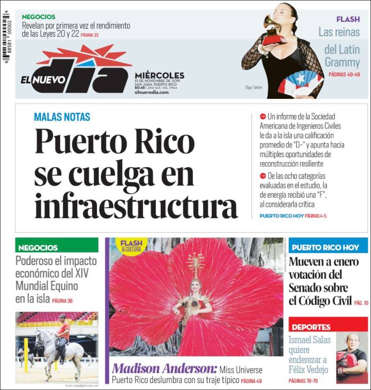 Portada de El Nuevo Día (Puerto Rico)