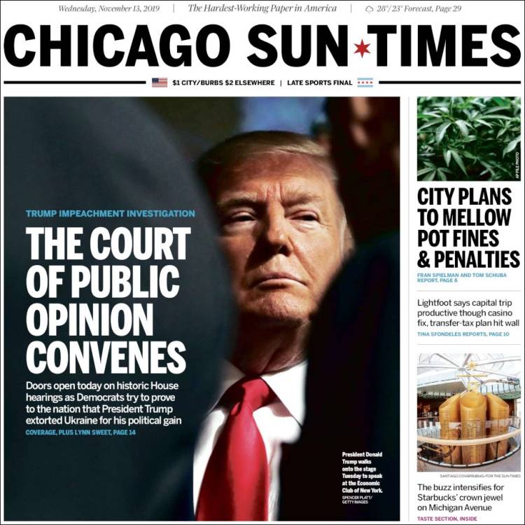 Portada de Chicago Sun-Times (USA)