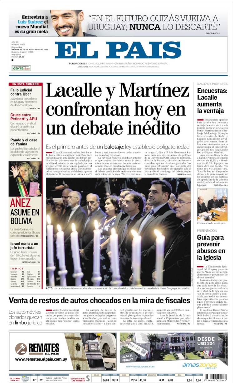 Portada de El País (Uruguay)