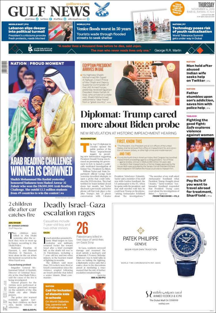 Portada de Gulf News (Asia-Pacific)