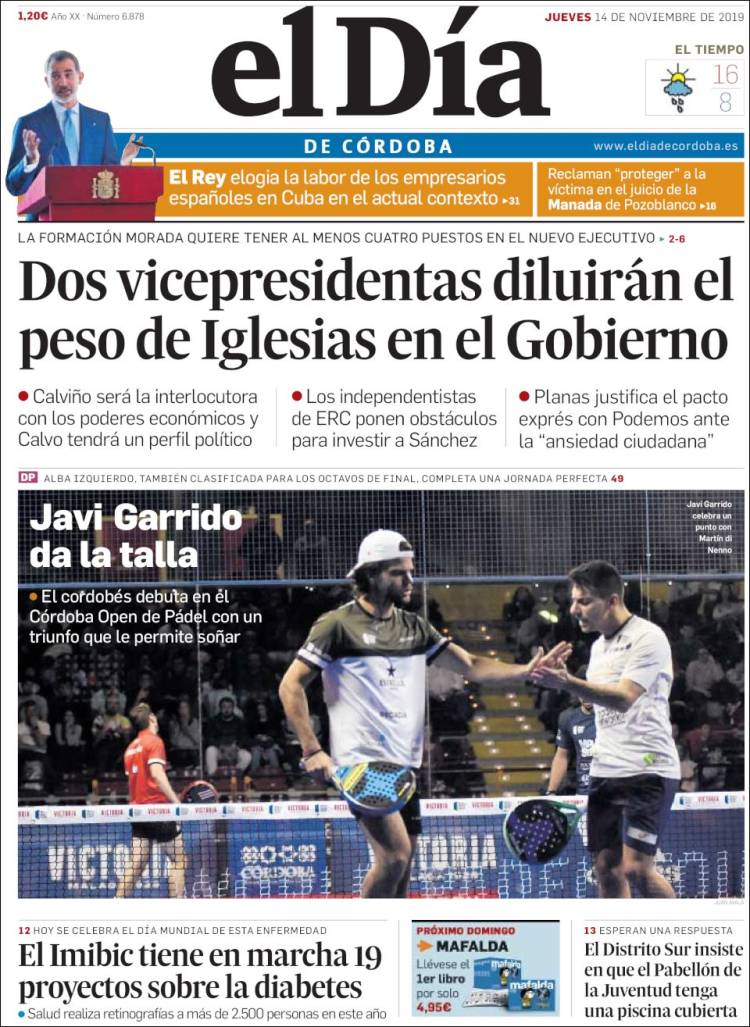 Portada de El Día de Córdoba (España)