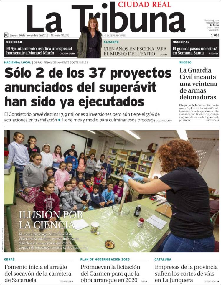 Portada de La Tribuna de Ciudad Real (España)