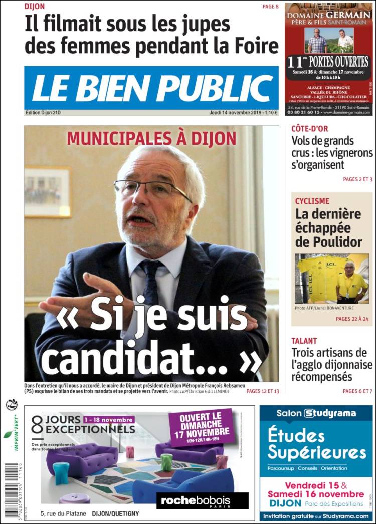Portada de Le Bien Public (Francia)