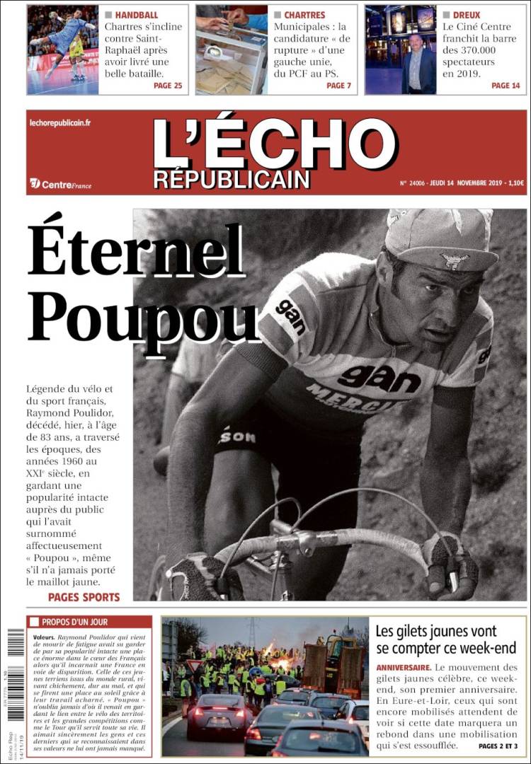Portada de L'Echo Républicain (Francia)