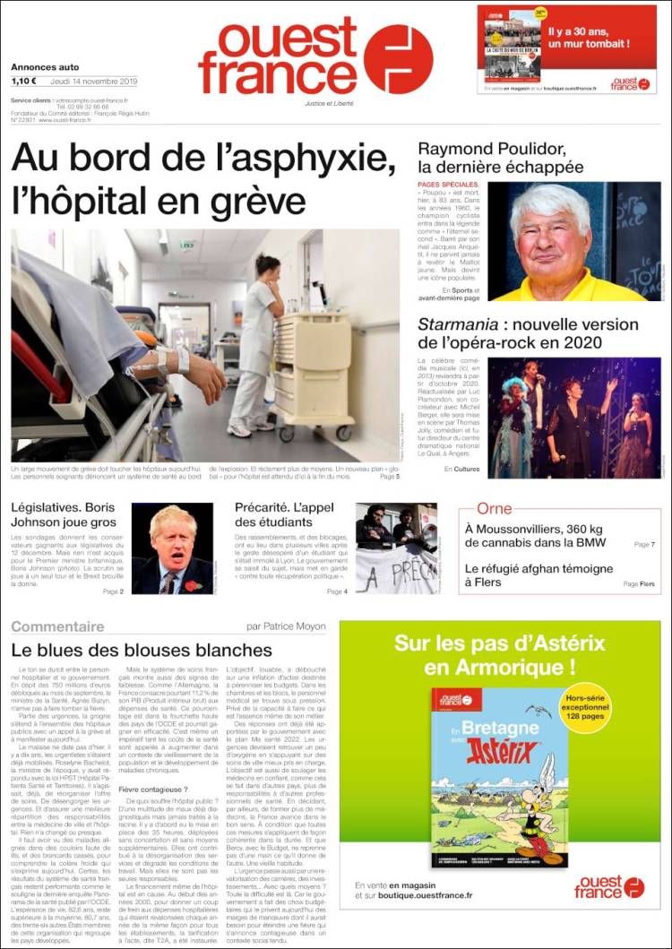 Portada de Ouest France (Francia)