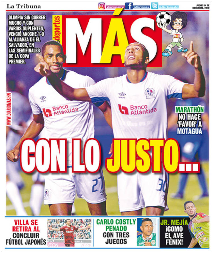 Portada de Diario Más (Honduras)