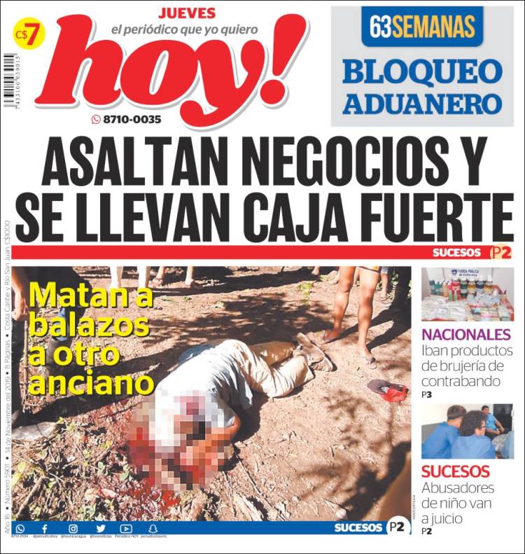 Portada de Hoy (Nicaragua)