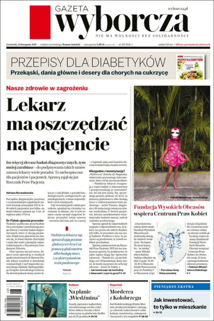 Portada de Gazeta Wyborcza (Polonia)