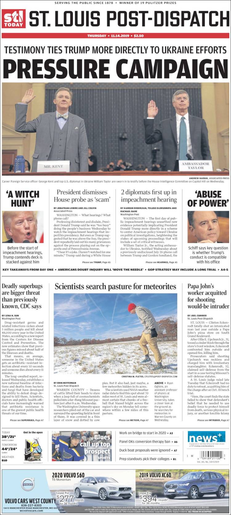 Portada de St. Louis Post-Dispatch (USA)