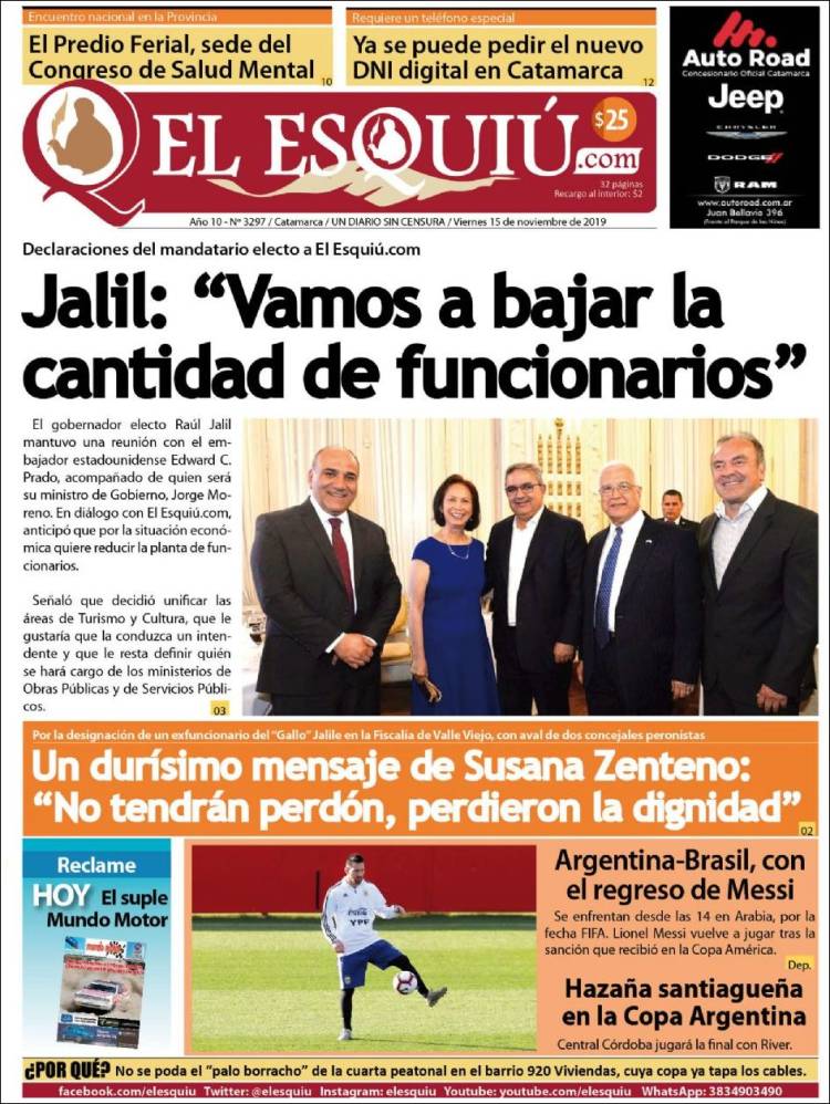 Portada de El Esquiu (Argentina)