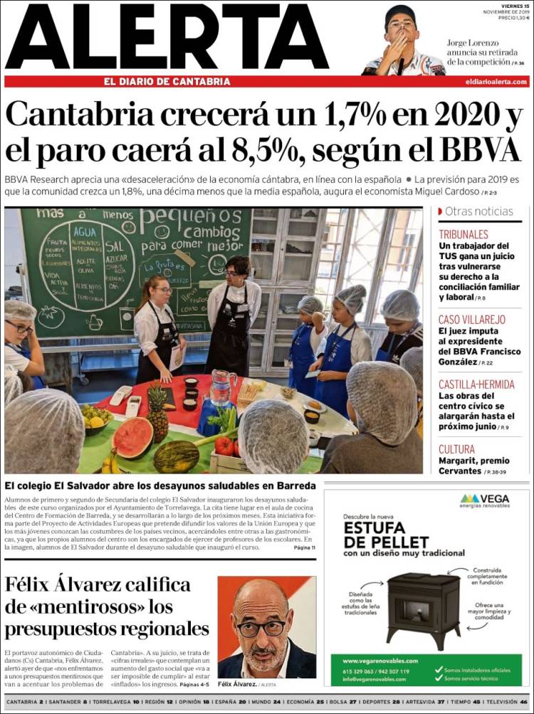 Portada de Alerta - El Diario de Cantabria (Espa&ntilde;a)