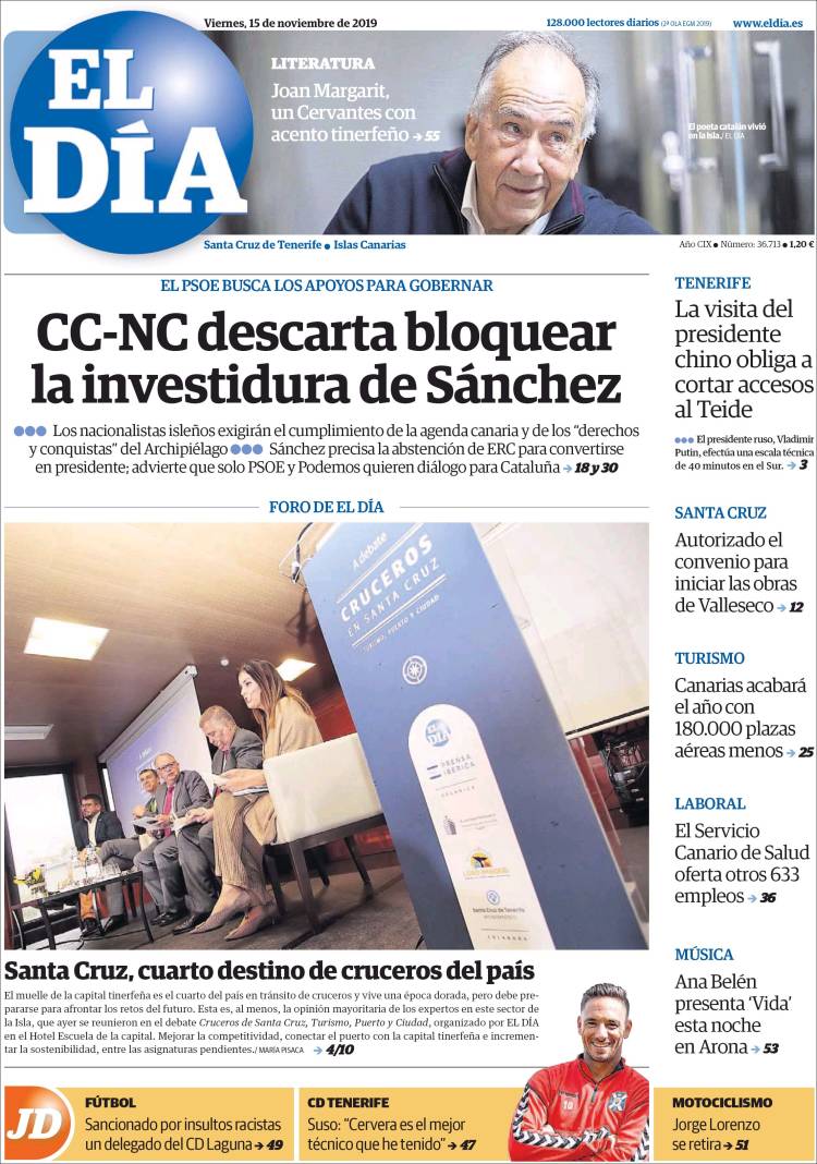 Portada de El Día (Espa&ntilde;a)