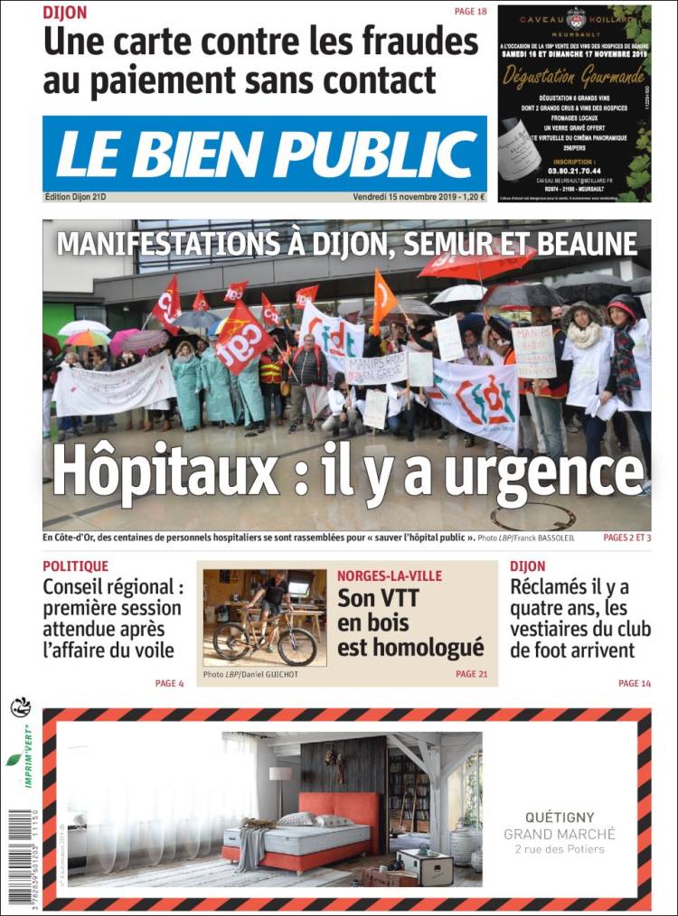 Portada de Le Bien Public (Francia)