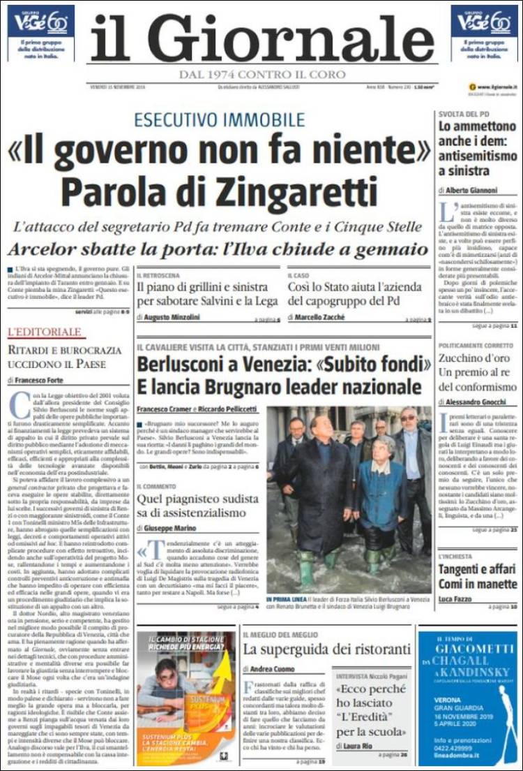 Portada de il Giornale (Italia)