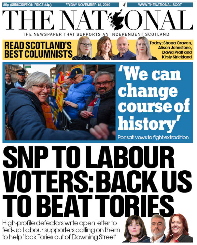 Portada de The National (Reino Unido)