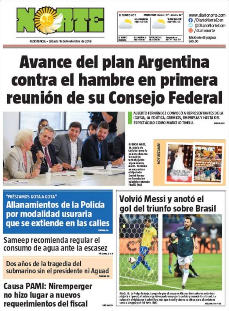 Portada de Diario Norte (Argentina)