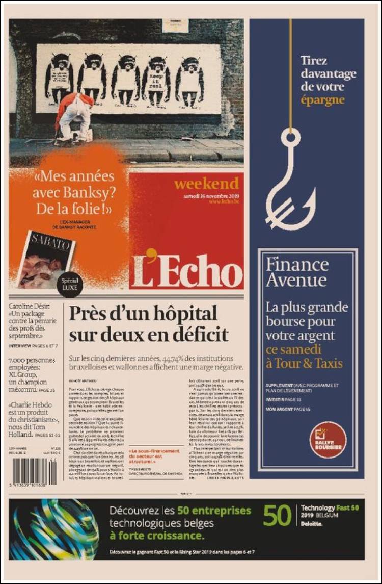 Portada de L'Echo (B&eacute;lgica)