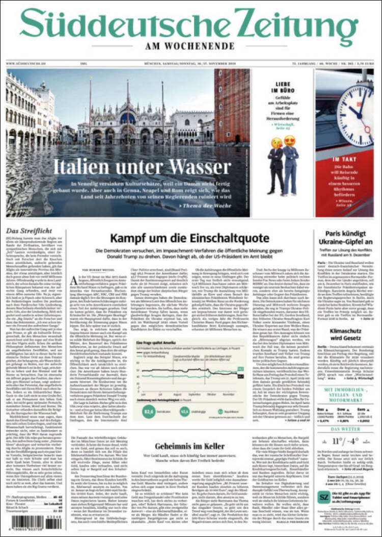 Portada de Sueddeutsche (Alemania)