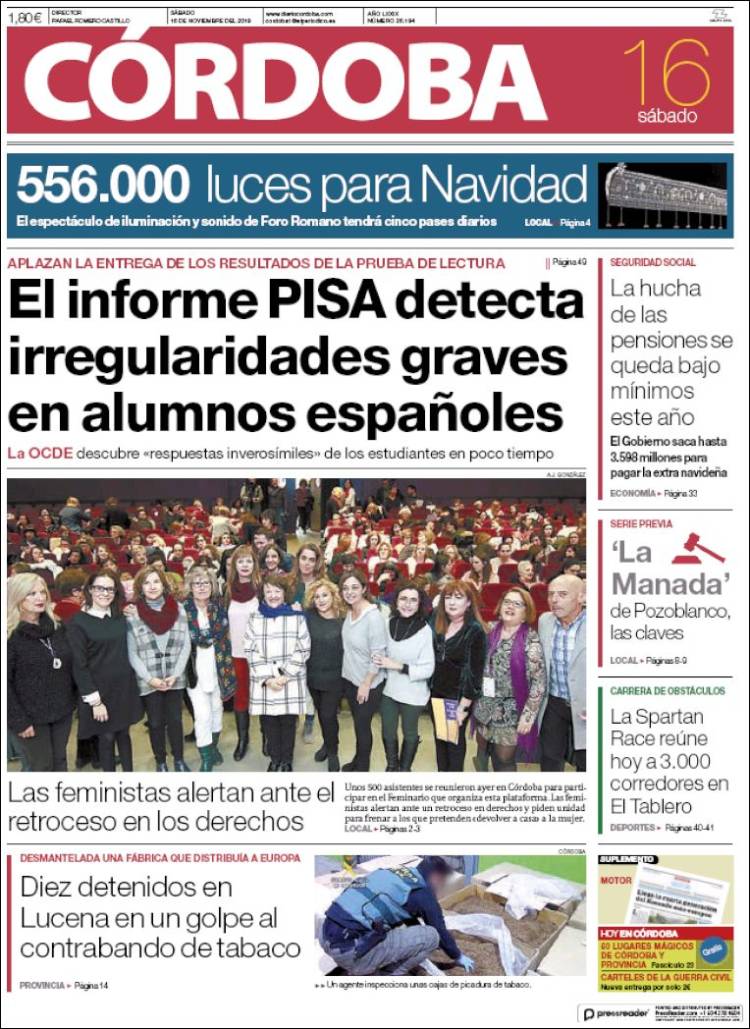 Portada de Diario de Córdoba (España)