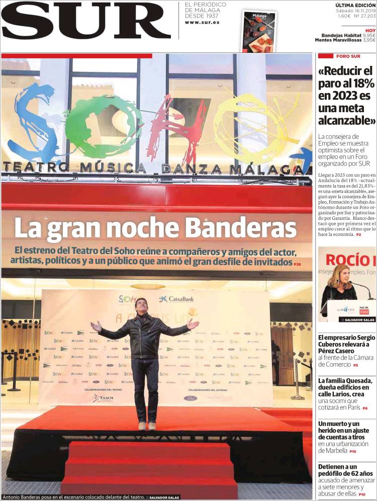 Portada de Diario el Sur (España)