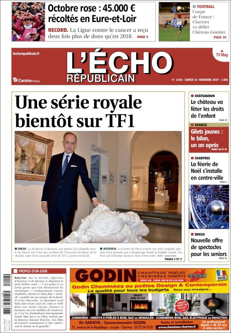 Portada de L'Echo Républicain (Francia)