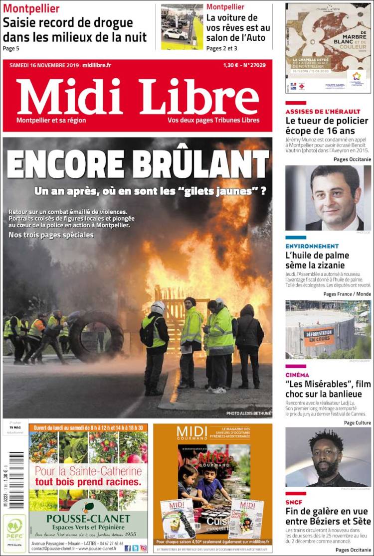 Portada de Midi Libre (Francia)