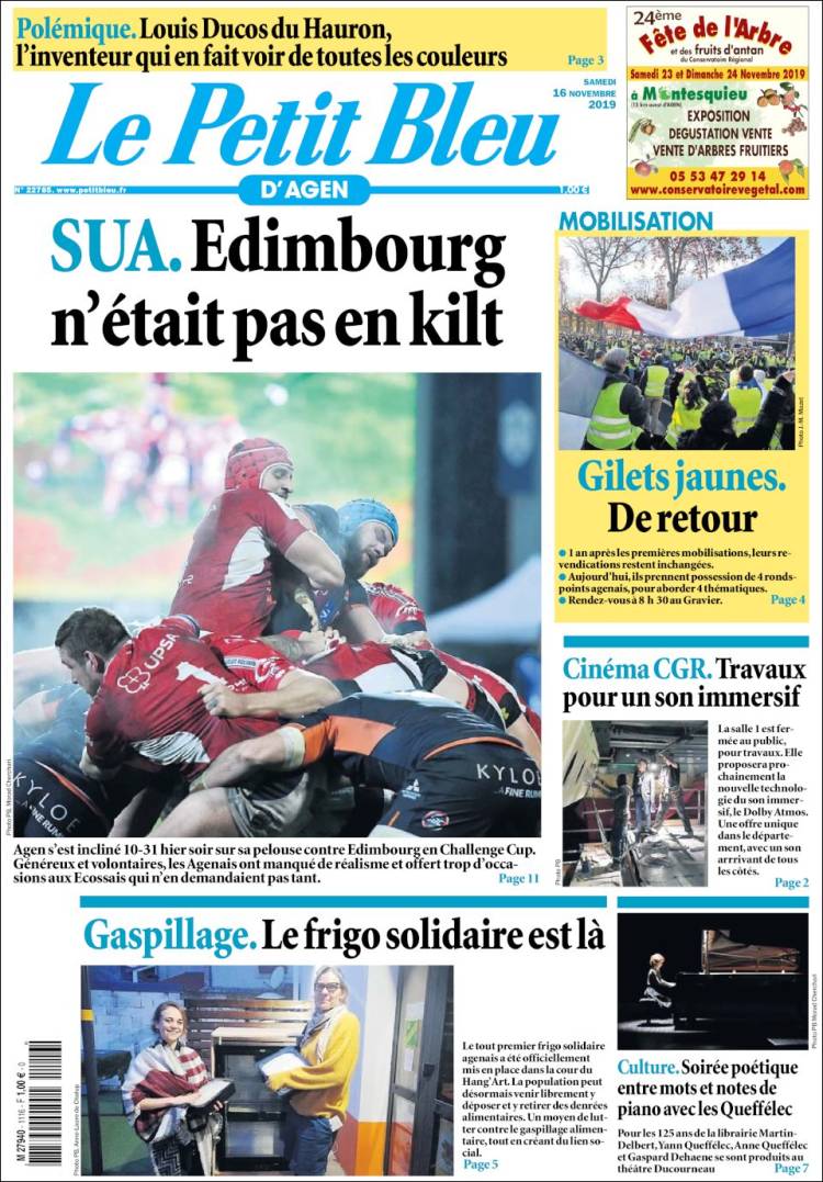 Portada de Le Petit Bleu (Francia)