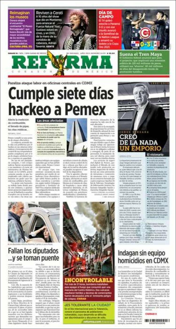 Portada de Reforma (M&eacute;xico)