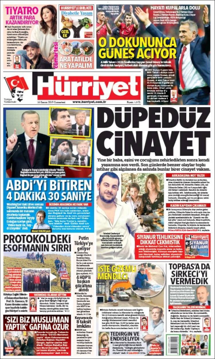 Portada de Hürriyet (Turqu&iacute;a)