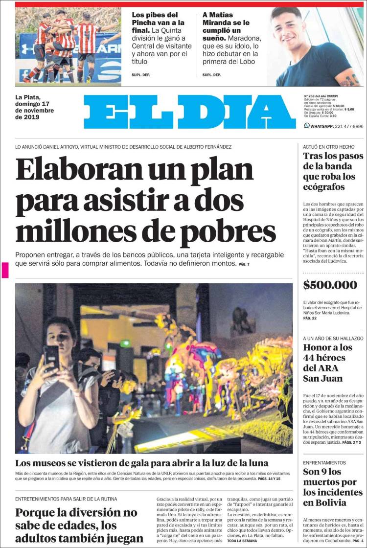 Portada de El Día de la Plata (Argentina)