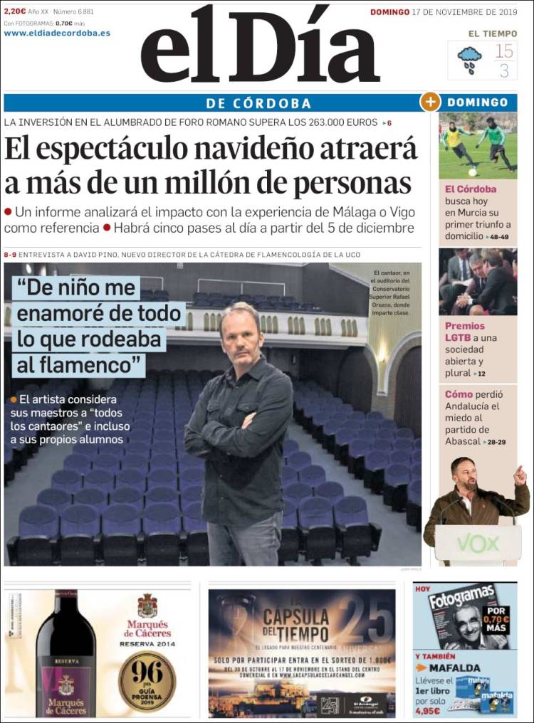 Portada de El Día de Córdoba (Espa&ntilde;a)