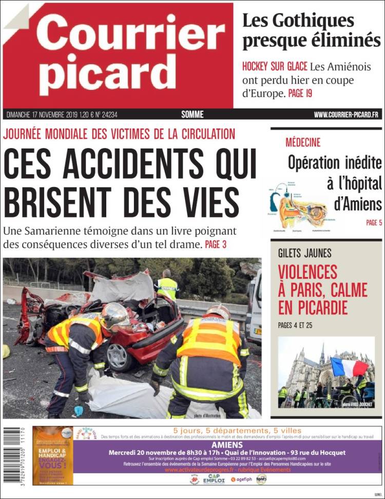 Portada de Courrier Picard (Francia)