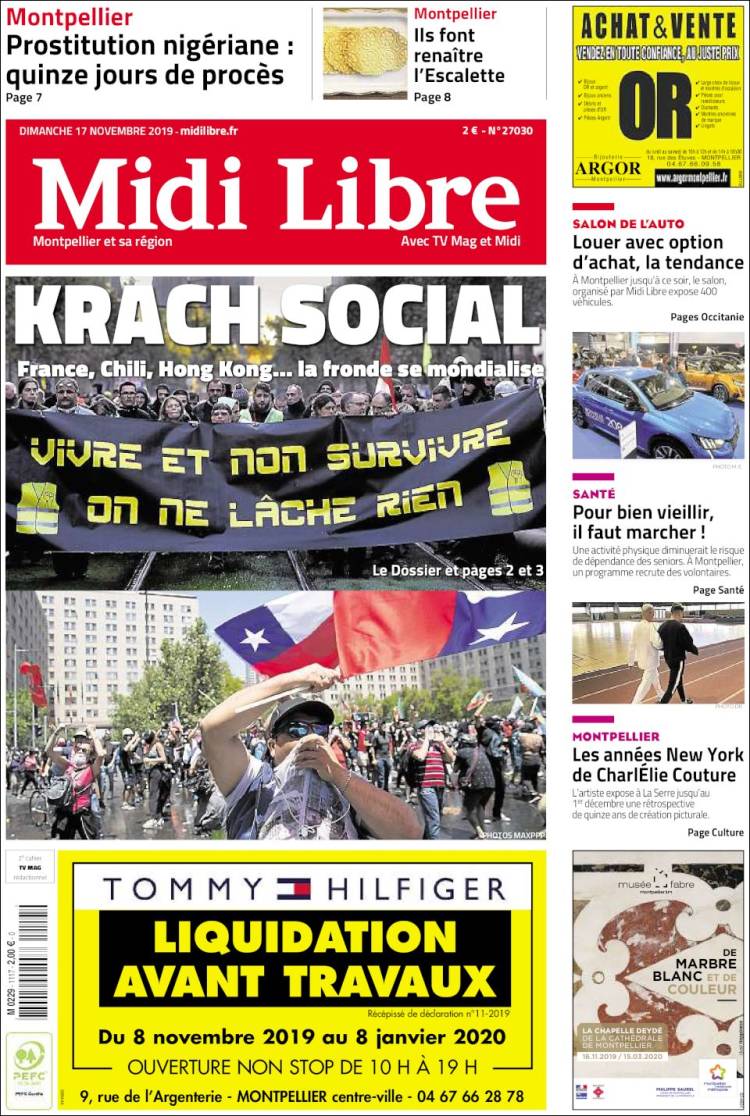 Portada de Midi Libre (Francia)